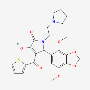 5-(4,7-dimethoxy-1,3-benzodioxol-5-yl)-3-hydroxy-1-[2-(pyrrolidin-1-yl)ethyl]-4-(thiophen-2-ylcarbonyl)-1,5-dihydro-2H-pyrrol-2-one