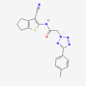 N-(3-cyano-5,6-dihydro-4H-cyclopenta[b]thiophen-2-yl)-2-[5-(4-methylphenyl)-2H-tetrazol-2-yl]acetamide