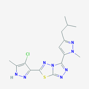 6-(4-chloro-3-methyl-1H-pyrazol-5-yl)-3-[1-methyl-3-(2-methylpropyl)-1H-pyrazol-5-yl][1,2,4]triazolo[3,4-b][1,3,4]thiadiazole