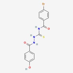 4-bromo-N-({2-[(4-hydroxyphenyl)carbonyl]hydrazinyl}carbonothioyl)benzamide