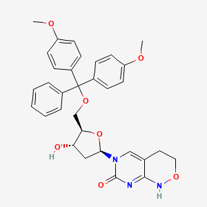 molecular formula C32H33N3O7 B1494349 6-(2-Deoxy-5-O-DMT-b-D-ribofuranosyl)-3,4-dihydro-8H-pyrimido-[4,5-c][1,2]oxazin-7-one 