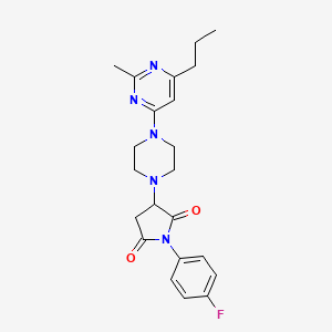 1-(4-Fluorophenyl)-3-[4-(2-methyl-6-propylpyrimidin-4-yl)piperazin-1-yl]pyrrolidine-2,5-dione