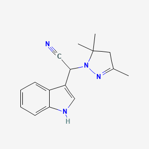 molecular formula C16H18N4 B14943543 1H-indol-3-yl(3,5,5-trimethyl-4,5-dihydro-1H-pyrazol-1-yl)acetonitrile 