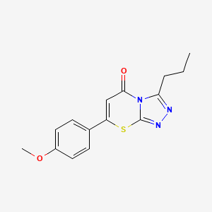 molecular formula C15H15N3O2S B14943547 7-(4-methoxyphenyl)-3-propyl-5H-[1,2,4]triazolo[3,4-b][1,3]thiazin-5-one 