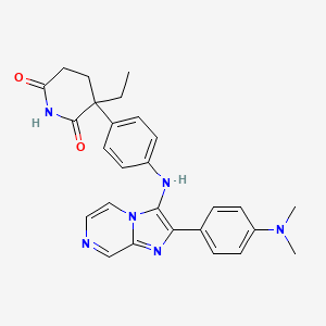 molecular formula C27H28N6O2 B14943563 3-[4-({2-[4-(Dimethylamino)phenyl]imidazo[1,2-a]pyrazin-3-yl}amino)phenyl]-3-ethylpiperidine-2,6-dione 