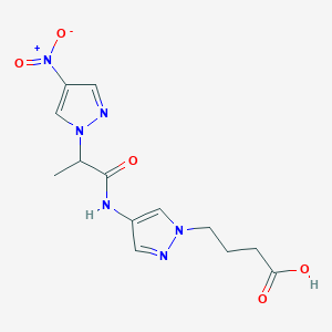 molecular formula C13H16N6O5 B14943570 4-(4-{[2-(4-nitro-1H-pyrazol-1-yl)propanoyl]amino}-1H-pyrazol-1-yl)butanoic acid 