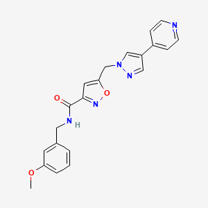 N-(3-methoxybenzyl)-5-{[4-(pyridin-4-yl)-1H-pyrazol-1-yl]methyl}-1,2-oxazole-3-carboxamide