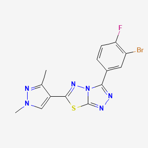 molecular formula C14H10BrFN6S B14943613 3-(3-bromo-4-fluorophenyl)-6-(1,3-dimethyl-1H-pyrazol-4-yl)[1,2,4]triazolo[3,4-b][1,3,4]thiadiazole CAS No. 1219547-75-7