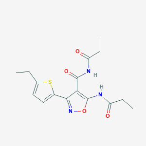 molecular formula C16H19N3O4S B14943626 3-(5-ethylthiophen-2-yl)-N-propanoyl-5-(propanoylamino)-1,2-oxazole-4-carboxamide 