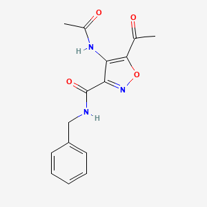 3-Isoxazolecarboxamide, 5-acetyl-4-(acetylamino)-N-(phenylmethyl)-