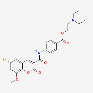 2-(diethylamino)ethyl 4-{[(6-bromo-8-methoxy-2-oxo-2H-chromen-3-yl)carbonyl]amino}benzoate