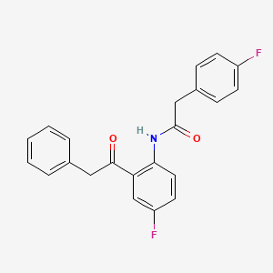 molecular formula C22H17F2NO2 B14943659 2-(4-fluorophenyl)-N-[4-fluoro-2-(phenylacetyl)phenyl]acetamide 