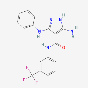 molecular formula C17H14F3N5O B14943670 5-amino-3-(phenylamino)-N-[3-(trifluoromethyl)phenyl]-1H-pyrazole-4-carboxamide 