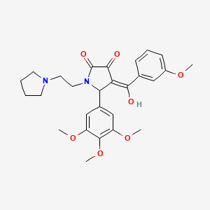 molecular formula C27H32N2O7 B14943685 3-hydroxy-4-[(3-methoxyphenyl)carbonyl]-1-[2-(pyrrolidin-1-yl)ethyl]-5-(3,4,5-trimethoxyphenyl)-1,5-dihydro-2H-pyrrol-2-one 