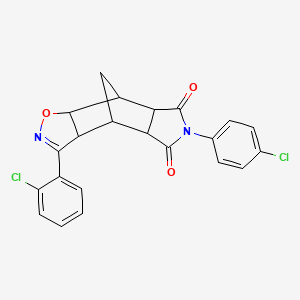 3-(2-chlorophenyl)-6-(4-chlorophenyl)-4a,7a,8,8a-tetrahydro-3aH-4,8-methano[1,2]oxazolo[4,5-f]isoindole-5,7(4H,6H)-dione