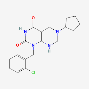 molecular formula C18H21ClN4O2 B14943707 1-(2-chlorobenzyl)-6-cyclopentyl-2-hydroxy-5,6,7,8-tetrahydropyrimido[4,5-d]pyrimidin-4(1H)-one 