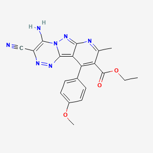 ethyl 6-amino-5-cyano-13-(4-methoxyphenyl)-11-methyl-3,4,7,8,10-pentazatricyclo[7.4.0.02,7]trideca-1,3,5,8,10,12-hexaene-12-carboxylate