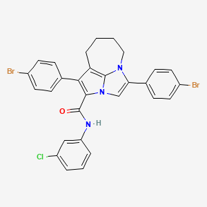 molecular formula C29H22Br2ClN3O B14943722 1,4-Bis(4-bromophenyl)-N~2~-(3-chlorophenyl)-5,6,7,8-tetrahydro-2A,4A-diazacyclopenta[CD]azulene-2-carboxamide 