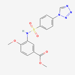 molecular formula C16H15N5O5S B14943730 methyl 4-methoxy-3-({[4-(1H-tetrazol-1-yl)phenyl]sulfonyl}amino)benzoate 