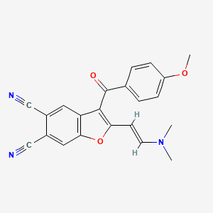 2-[(E)-2-(dimethylamino)ethenyl]-3-[(4-methoxyphenyl)carbonyl]-1-benzofuran-5,6-dicarbonitrile