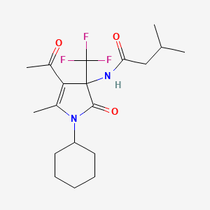 N-[4-acetyl-1-cyclohexyl-5-methyl-2-oxo-3-(trifluoromethyl)-2,3-dihydro-1H-pyrrol-3-yl]-3-methylbutanamide