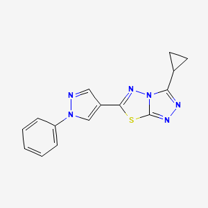 molecular formula C15H12N6S B14943754 3-cyclopropyl-6-(1-phenyl-1H-pyrazol-4-yl)[1,2,4]triazolo[3,4-b][1,3,4]thiadiazole 