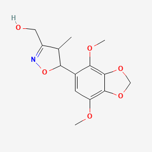 molecular formula C14H17NO6 B14943757 [5-(4,7-Dimethoxy-1,3-benzodioxol-5-yl)-4-methyl-4,5-dihydro-3-isoxazolyl]methanol 