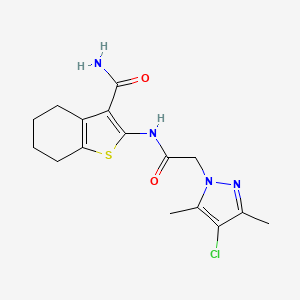 2-{[(4-chloro-3,5-dimethyl-1H-pyrazol-1-yl)acetyl]amino}-4,5,6,7-tetrahydro-1-benzothiophene-3-carboxamide