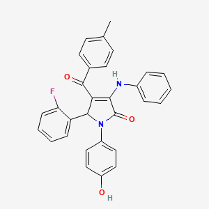 molecular formula C30H23FN2O3 B14943822 3-Anilino-5-(2-fluorophenyl)-1-(4-hydroxyphenyl)-4-(4-methylbenzoyl)-1,5-dihydro-2H-pyrrol-2-one 