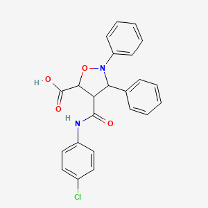 molecular formula C23H19ClN2O4 B14943827 4-[(4-Chlorophenyl)carbamoyl]-2,3-diphenyl-1,2-oxazolidine-5-carboxylic acid 