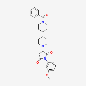 molecular formula C28H33N3O4 B14943830 1-(3-Methoxyphenyl)-3-[1'-(phenylcarbonyl)-4,4'-bipiperidin-1-yl]pyrrolidine-2,5-dione 