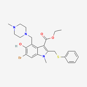 molecular formula C25H30BrN3O3S B14943855 ethyl 6-bromo-5-hydroxy-1-methyl-4-[(4-methylpiperazin-1-yl)methyl]-2-[(phenylsulfanyl)methyl]-1H-indole-3-carboxylate 