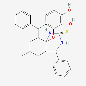 molecular formula C28H28N2O3S B14943863 11,12-dihydroxy-6-methyl-4,8-diphenyl-3,4,4a,5,6,7,7a,8-octahydrochromeno[3,2-i]quinazoline-2(1H)-thione 