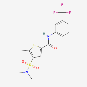 molecular formula C15H15F3N2O3S2 B14943870 4-(dimethylsulfamoyl)-5-methyl-N-[3-(trifluoromethyl)phenyl]thiophene-2-carboxamide 