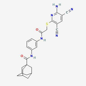 molecular formula C26H26N6O2S B14943886 N~1~-[3-({2-[(6-Amino-3,5-dicyano-2-pyridyl)sulfanyl]acetyl}amino)phenyl]-1-adamantanecarboxamide 