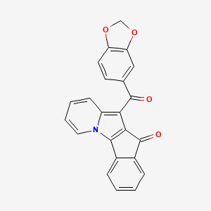 molecular formula C23H13NO4 B14943893 5-(1,3-benzodioxol-5-ylcarbonyl)-6H-indeno[2,1-b]indolizin-6-one 