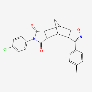 molecular formula C23H19ClN2O3 B14943901 6-(4-chlorophenyl)-3-(4-methylphenyl)-4a,7a,8,8a-tetrahydro-3aH-4,8-methano[1,2]oxazolo[4,5-f]isoindole-5,7(4H,6H)-dione 