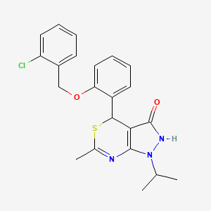 molecular formula C22H22ClN3O2S B14943908 4-{2-[(2-chlorobenzyl)oxy]phenyl}-6-methyl-1-(propan-2-yl)-1,4-dihydropyrazolo[3,4-d][1,3]thiazin-3(2H)-one 