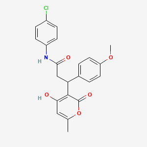 N-(4-chlorophenyl)-3-(4-hydroxy-6-methyl-2-oxo-2H-pyran-3-yl)-3-(4-methoxyphenyl)propanamide