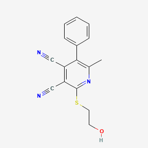 2-[(2-Hydroxyethyl)sulfanyl]-6-methyl-5-phenyl-3,4-pyridinedicarbonitrile