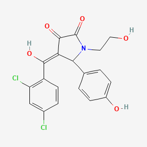 molecular formula C19H15Cl2NO5 B14944010 4-[(2,4-dichlorophenyl)carbonyl]-3-hydroxy-1-(2-hydroxyethyl)-5-(4-hydroxyphenyl)-1,5-dihydro-2H-pyrrol-2-one 