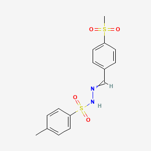 molecular formula C15H16N2O4S2 B1494403 Benzenesulfonic acid, 4-methyl-, 2-[[4-(methylsulfonyl)phenyl]methylene]hydrazide 
