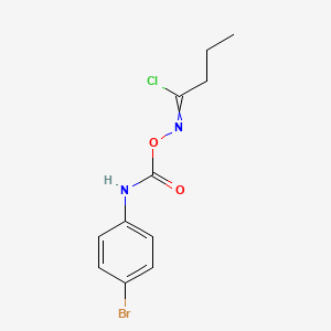 molecular formula C11H12BrClN2O2 B14944034 N-{[(4-bromophenyl)carbamoyl]oxy}butanimidoyl chloride 