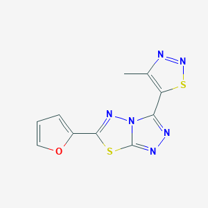 molecular formula C10H6N6OS2 B14944055 6-(Furan-2-yl)-3-(4-methyl-1,2,3-thiadiazol-5-yl)[1,2,4]triazolo[3,4-b][1,3,4]thiadiazole 