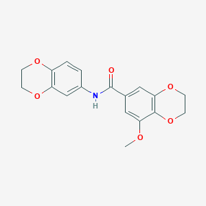 molecular formula C18H17NO6 B14944067 N-(2,3-dihydro-1,4-benzodioxin-6-yl)-8-methoxy-2,3-dihydro-1,4-benzodioxine-6-carboxamide 