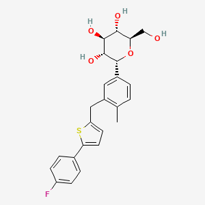 molecular formula C24H25FO5S B1494407 (2R,3R,4R,5S,6R)-2-(3-((5-(4-fluorophenyl)thiophen-2-yl)methyl)-4-methylphenyl)-6-(hydroxymethyl)tetrahydro-2H-pyran-3,4,5-triol 