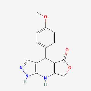 molecular formula C15H13N3O3 B14944092 4-(4-methoxyphenyl)-1,4,7,8-tetrahydro-5H-furo[3,4-b]pyrazolo[4,3-e]pyridin-5-one 