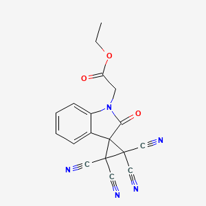 ethyl (2,2,3,3-tetracyano-2'-oxospiro[cyclopropane-1,3'-indol]-1'(2'H)-yl)acetate