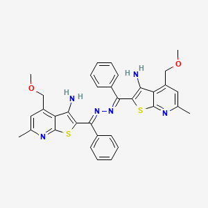 2,2'-{(1E,2E)-hydrazine-1,2-diylidenebis[(E)-phenylmethylylidene]}bis[4-(methoxymethyl)-6-methylthieno[2,3-b]pyridin-3-amine]