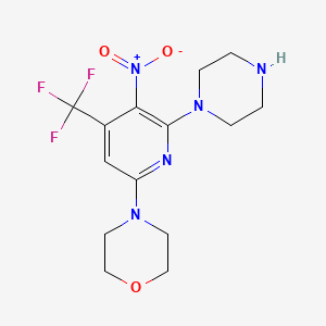 molecular formula C14H18F3N5O3 B1494411 4'-(5-Nitro-6-piperazin-1''-yl-4-(trifluoromethyl)pyridin-2-yl)morpholine 